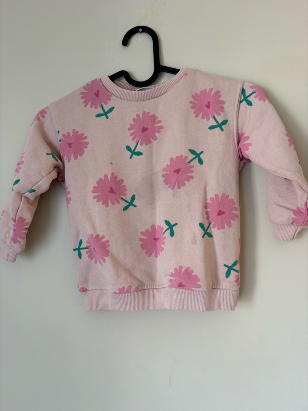 Zara Pink Floral Pullover Sweatshirt